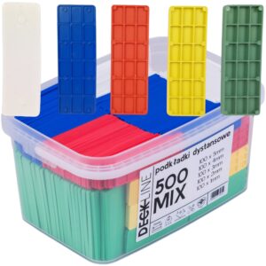 Podkładki montażowe dystansowe 34mm MIX 500szt. 1-5mm wiaderko M34500