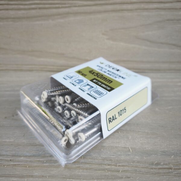Wkręty nierdzewne COLOR-MATCH 4x50mm T15 A2 Beige RAL1015 50szt. - obrazek 3