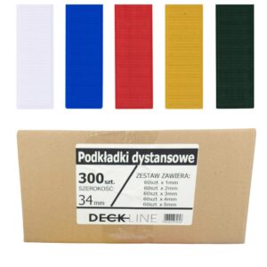 DECKLINE M34300 Podkładki montażowe dystansowe 34mm MIX 300szt. 1-5mm M34300