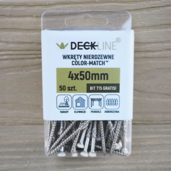 Wkręty nierdzewne COLOR-MATCH 4x50mm T15 A2 Beige RAL1015 50szt. - obrazek 2