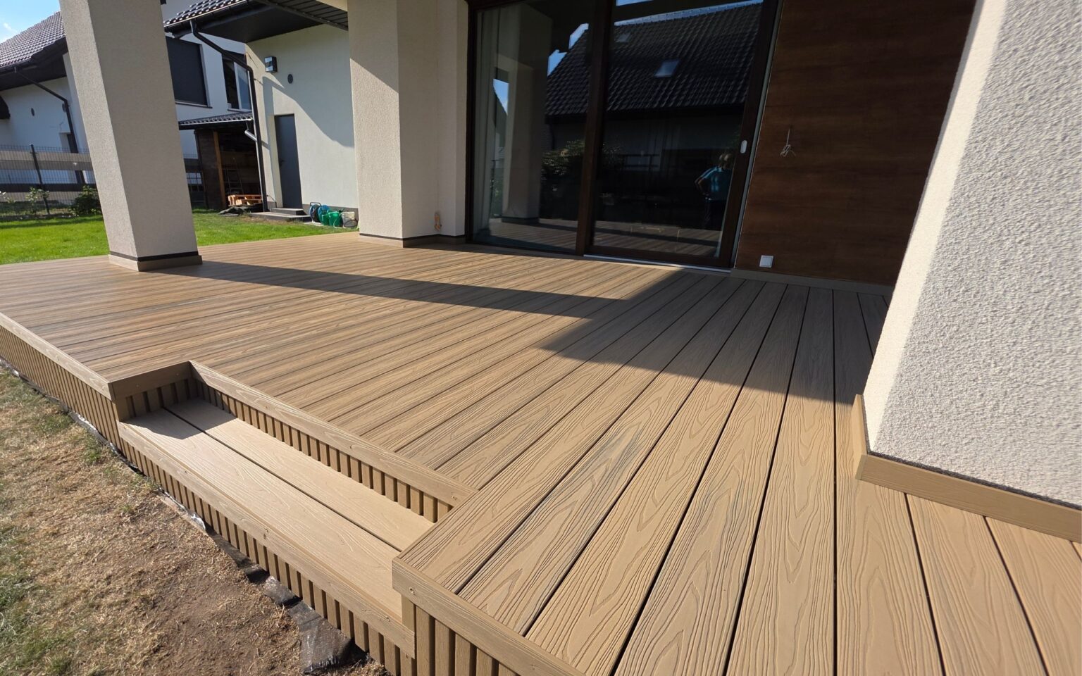 Realizacja tarasu z deski kompozytowej Nexo Beige | Jaworzno